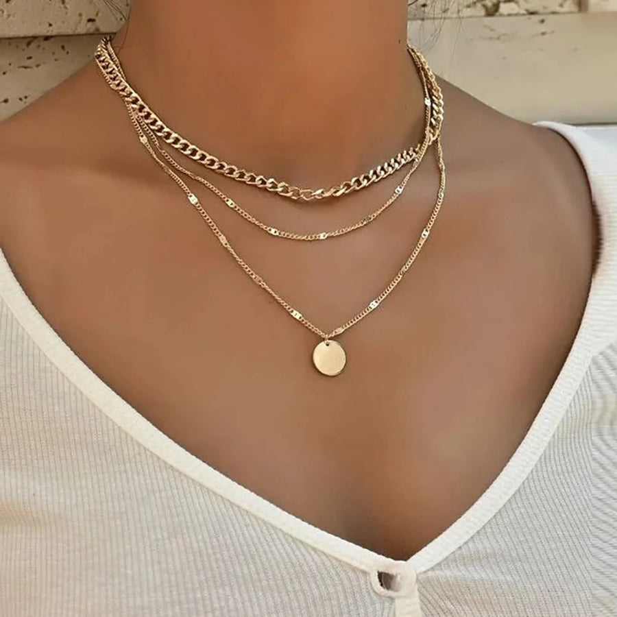 Vintage Necklace on Neck Gold Color Chain Women's Jewelry Layered Accessories for Girls Aesthetic Gifts Fashion Pendant 2023