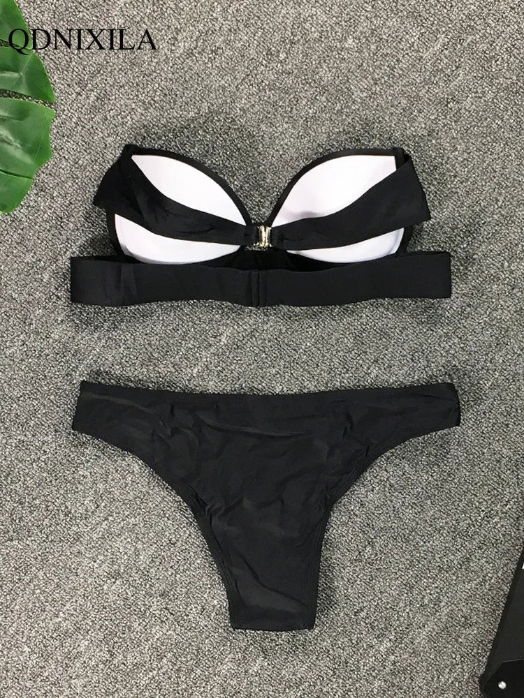 2023 Woman Separate Swimsuit Beach Outfits High Waist Sexy Bikini Set 2 Pieces Plus Size Bathing Suit Feminine Women's Swimwear