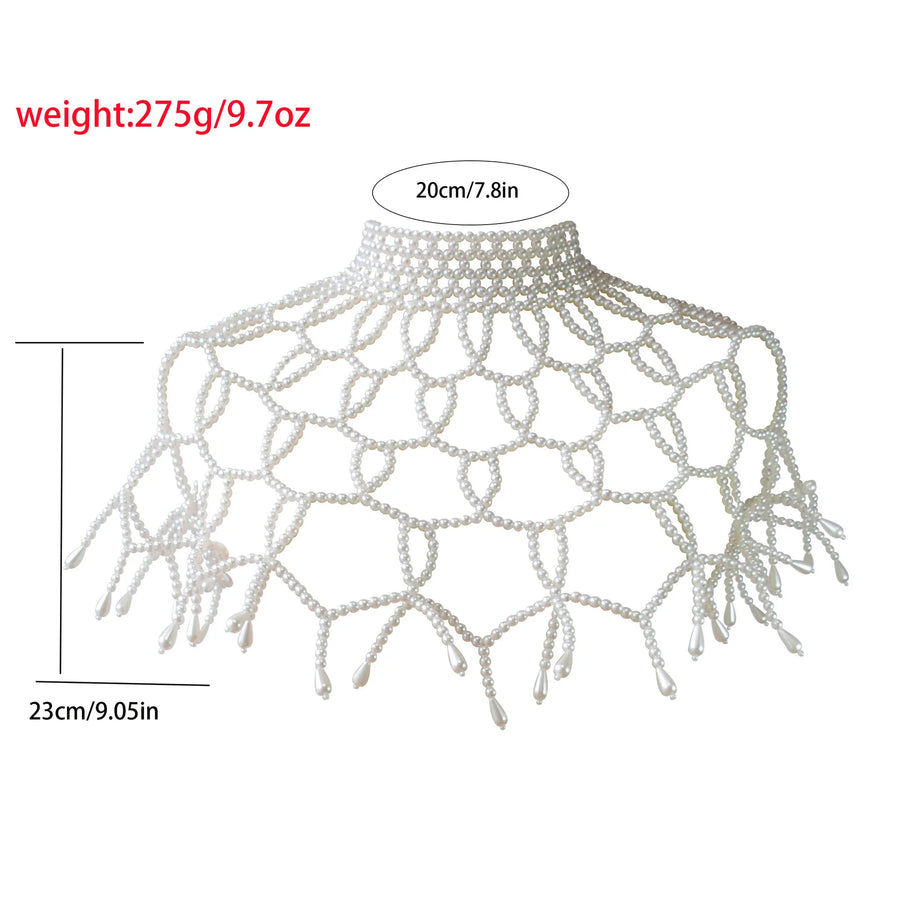 Fashion Pearl Bra Shoulder Chain Pure Hand Knitted Sexy Hollow Out Chest Accessories Body Chain Accessories