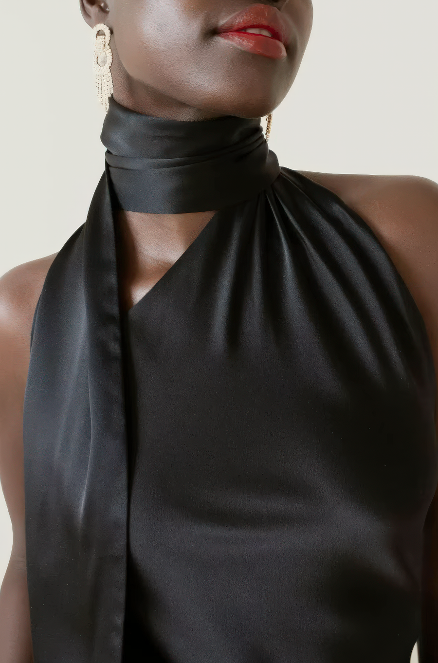 Title: Sleek Satin Backless Mini Dress – Sexy Slim Fit Halter Dress for Women | Summer Club & Party Wear