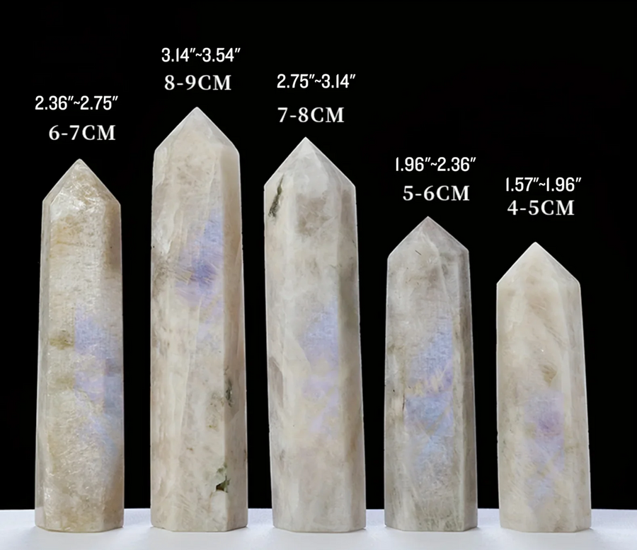Radiant Moonstone Crystal Tower – Polished Hexagonal Energy Point